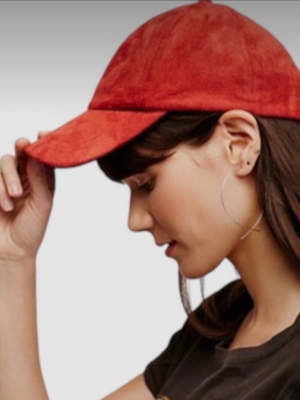 Free People |Williamsburg Suede Baseball Cap | Burgundy Red Adjustable